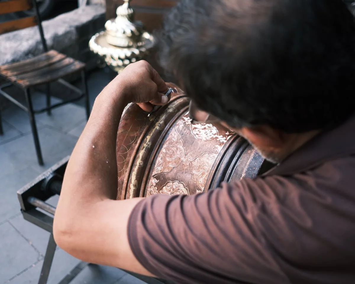 سینی مسی قلم‌زنی