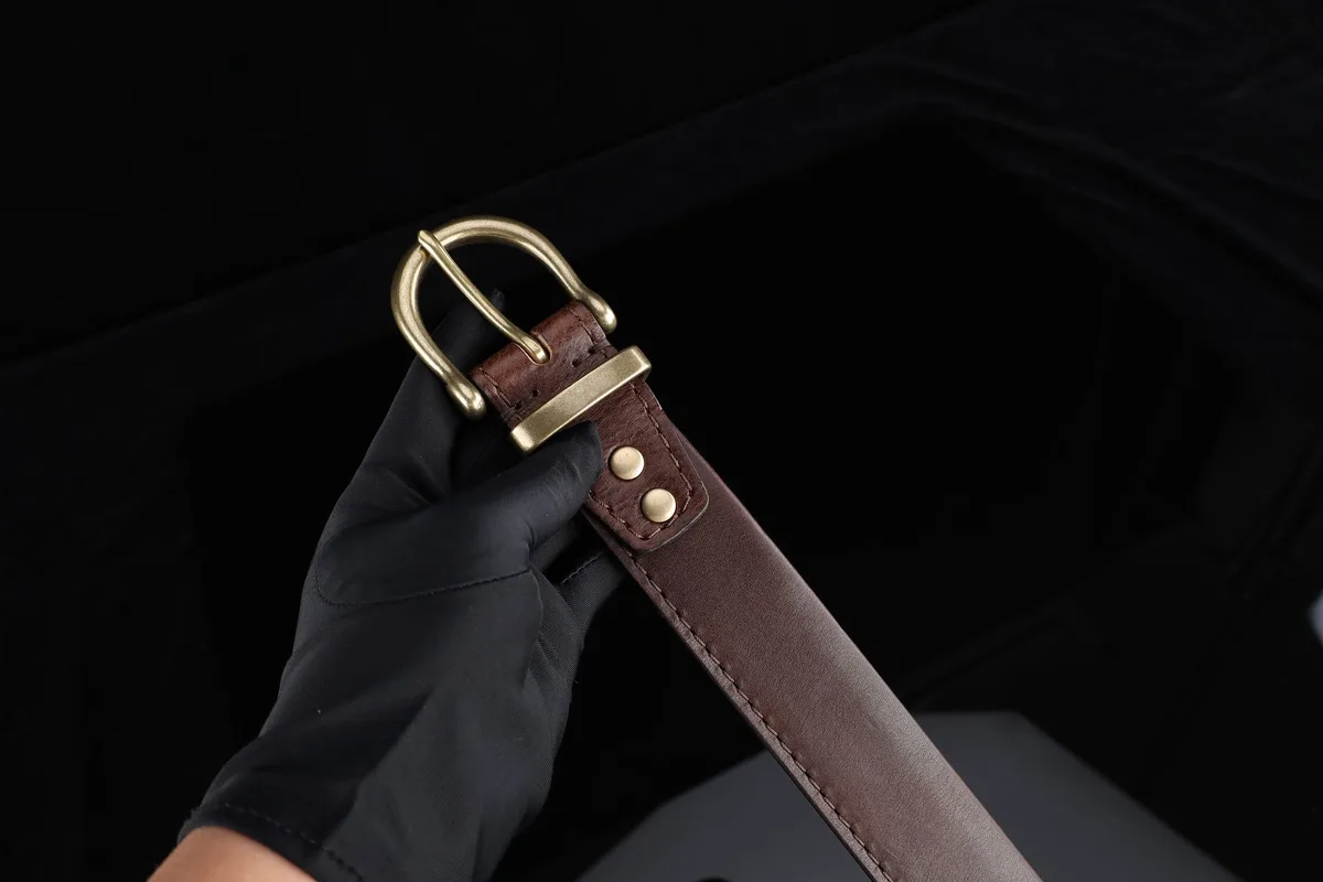 کمربند چرم دست‌دوز